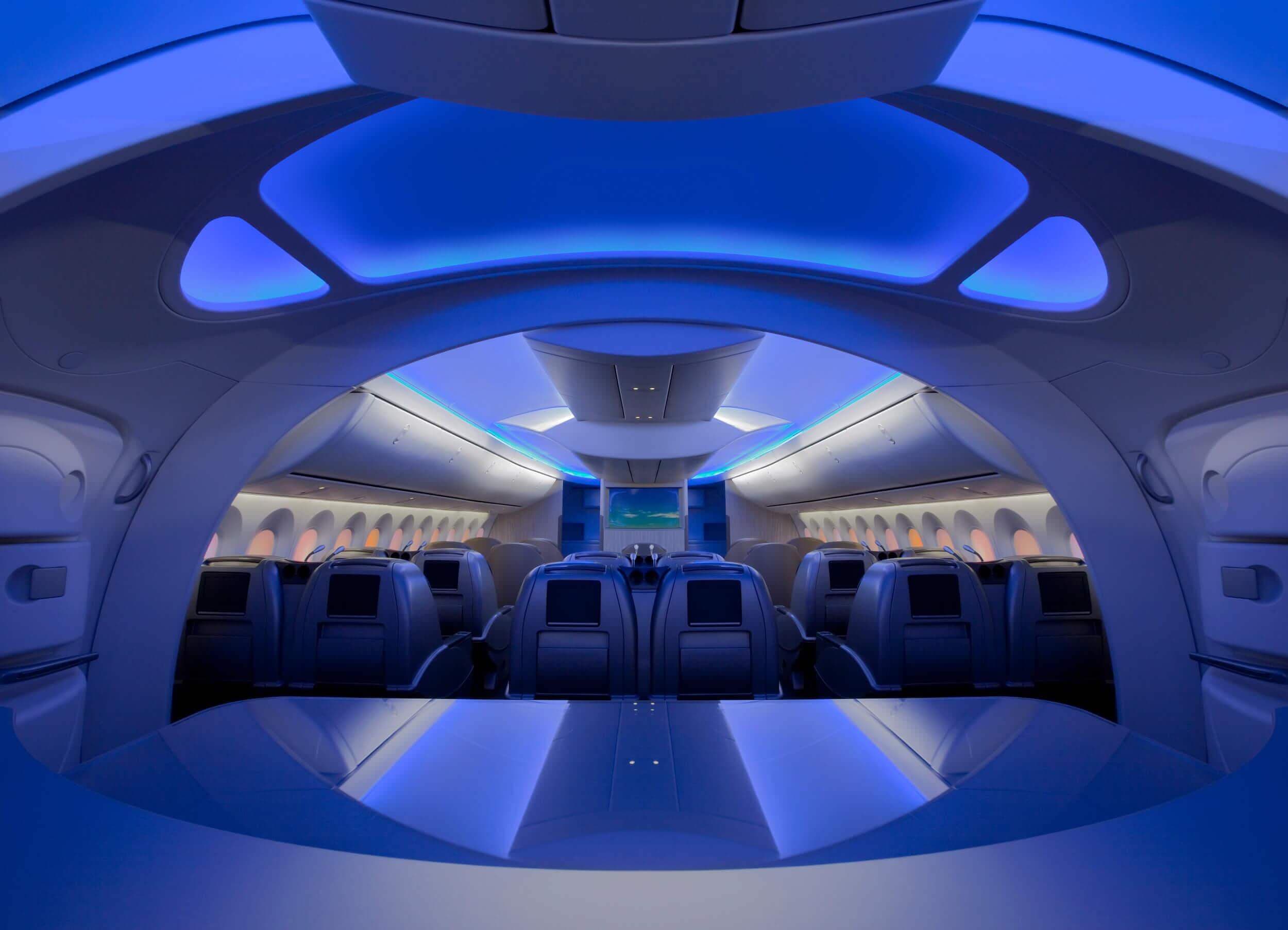 Teague-designed Boeing 787 Dreamliner cabin interior