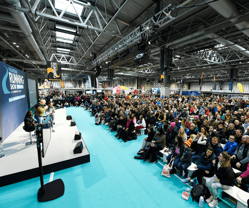 Dina Asher-Smith at speaking at The National Running Show