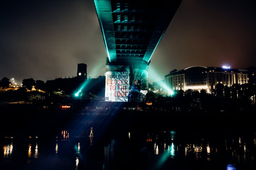Leo Houlding lights up the Tyne Bridge to launch his first book