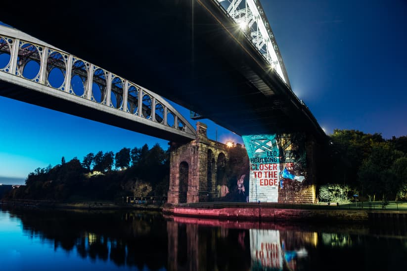 Leo Houlding lights up the Wearmouth Bridge to launch his first book