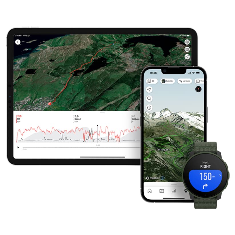 Suunto 9 Peak Pro Forest Green watch tablet app turnbyturn