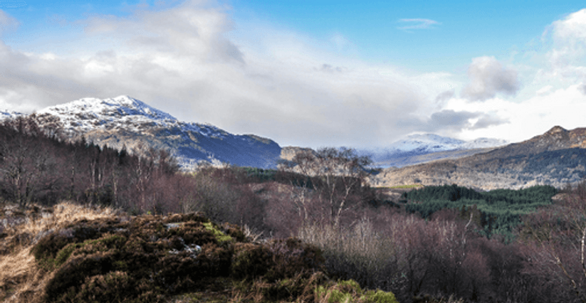 View of the mountains in trossachs national park
