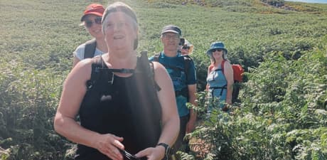Hiking group walk bonding on The Blorenge Black Mountains