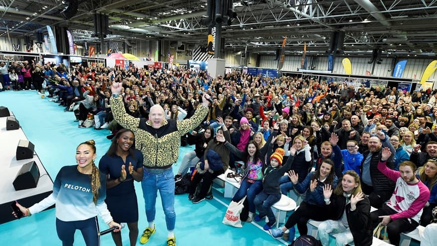 Caption: Dina Asher-Smith took to the stage for an interview with hosts Iwan Thomas and Susie Chan to inspire the next generation of runners
