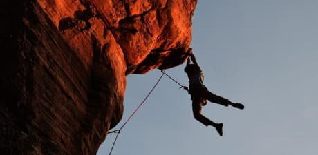 Climber hanging