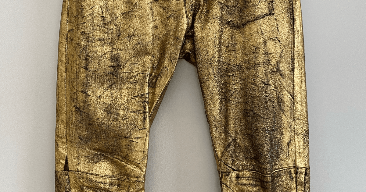 Gold leather pants (6) | Noihsaf Bazaar