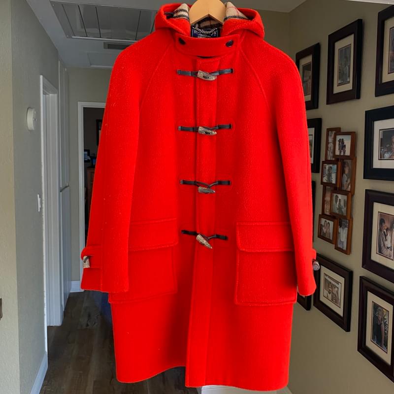 Burberry red 2025 duffle coat