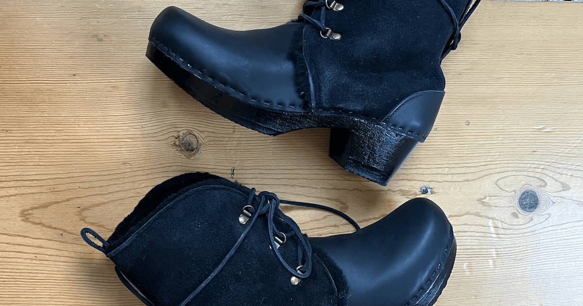 No. 6 Shearling Lace Up Clog Boots 41 Noihsaf Bazaar