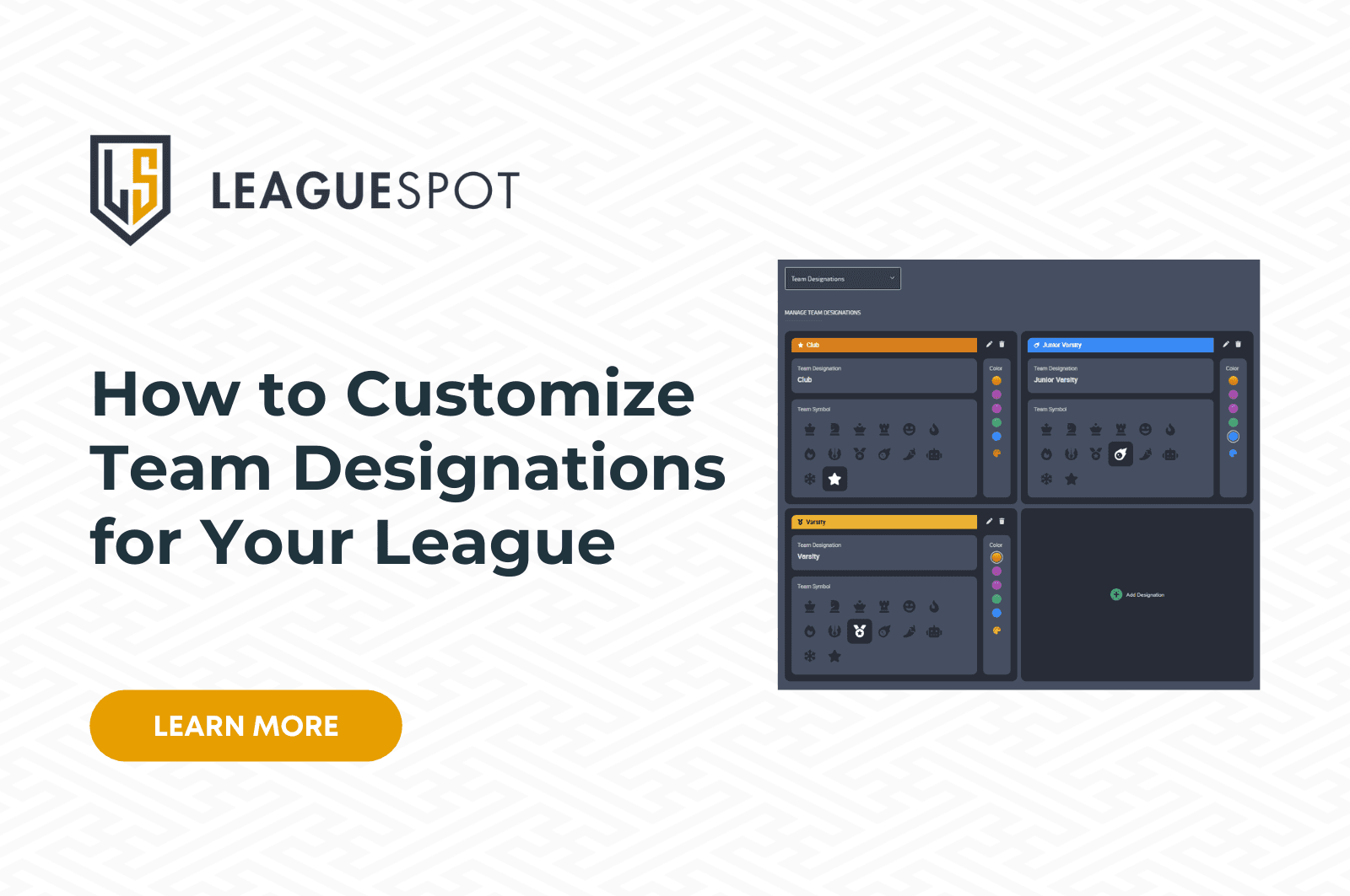 How to Customize Team Designations on League Spot 2