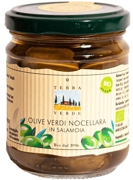 Terra Verde: Bio Oliven «Nocellara» in Salzlake mit Stein