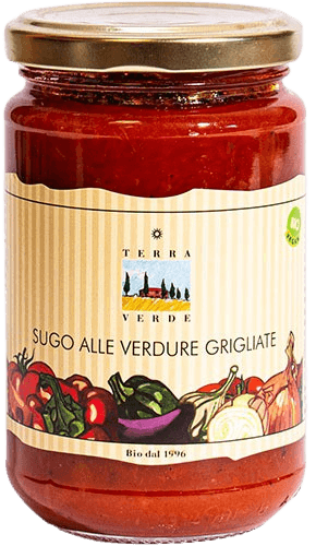Bio Tomatensauce mit gegrilltem Gemüse Terra Verde: Bio Tomatensauce mit gegrilltem Gemüse