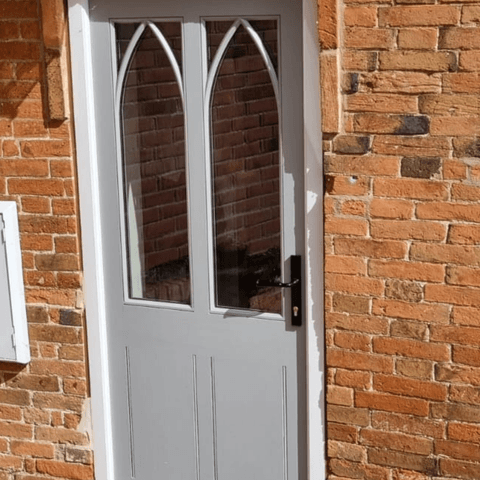 Grey gothic door