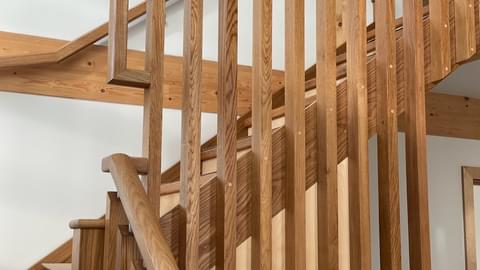 Oak staircase long spindles