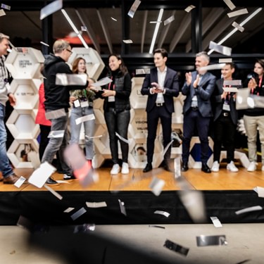 Thomas Kirchner, Co-Founder & former CEO of ProGlove) giving the opening speech at the Ultimate Demo Day.