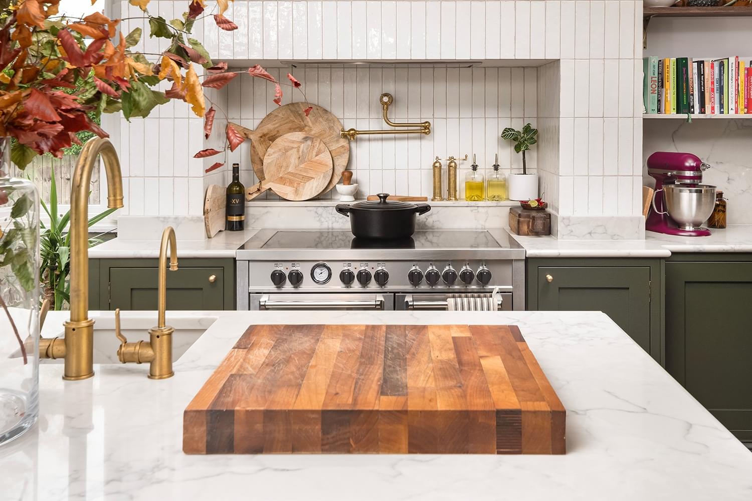 Wooden Chopping Board on Quartz Worktops