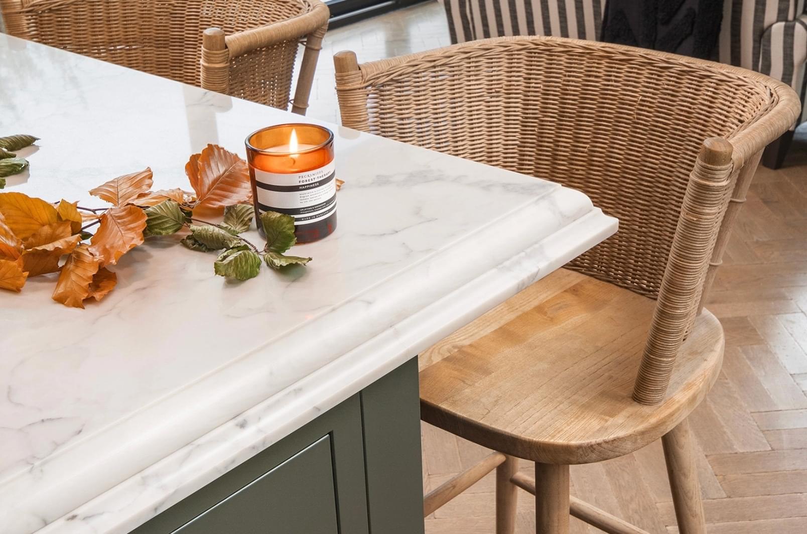 Candle on Quartz Worktops