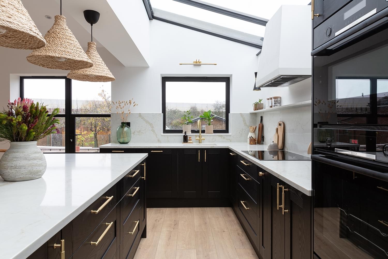 White Quartz Worktops in a kitchen