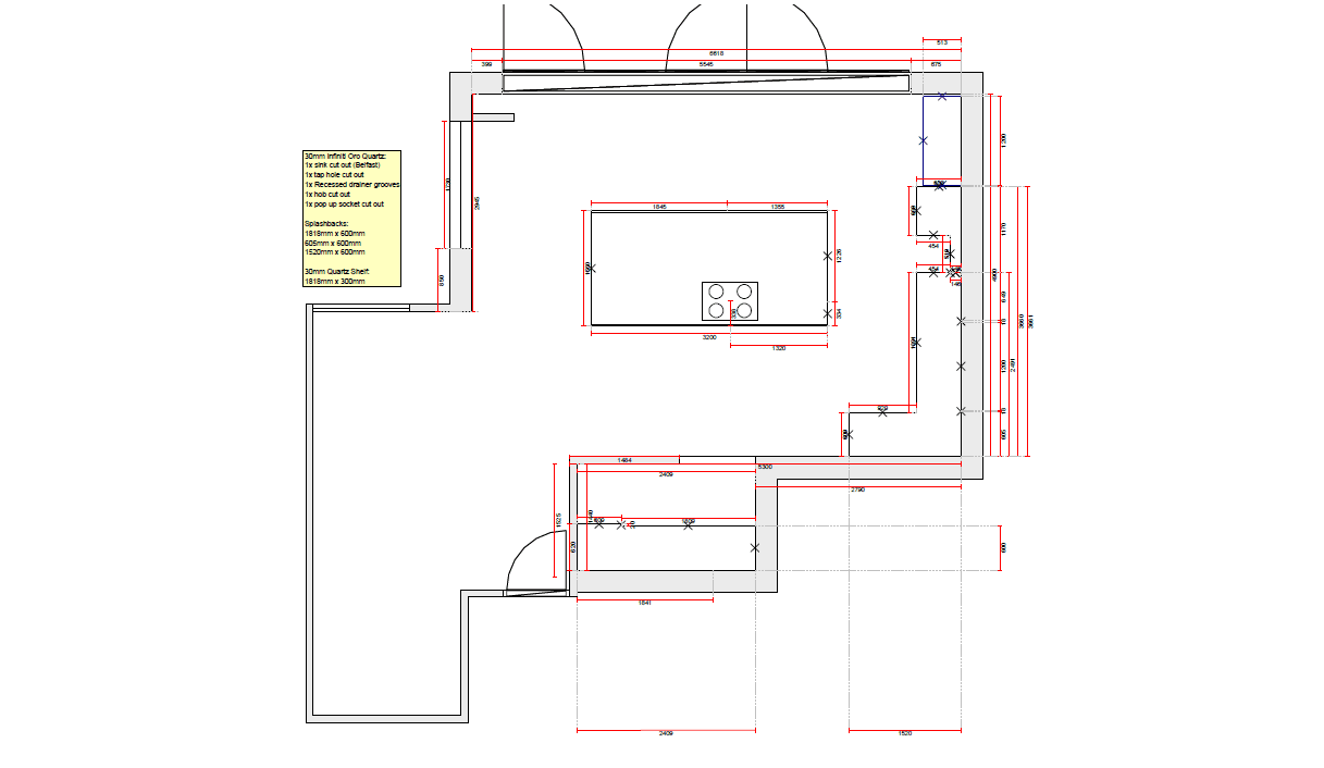 A plan of the kitchen