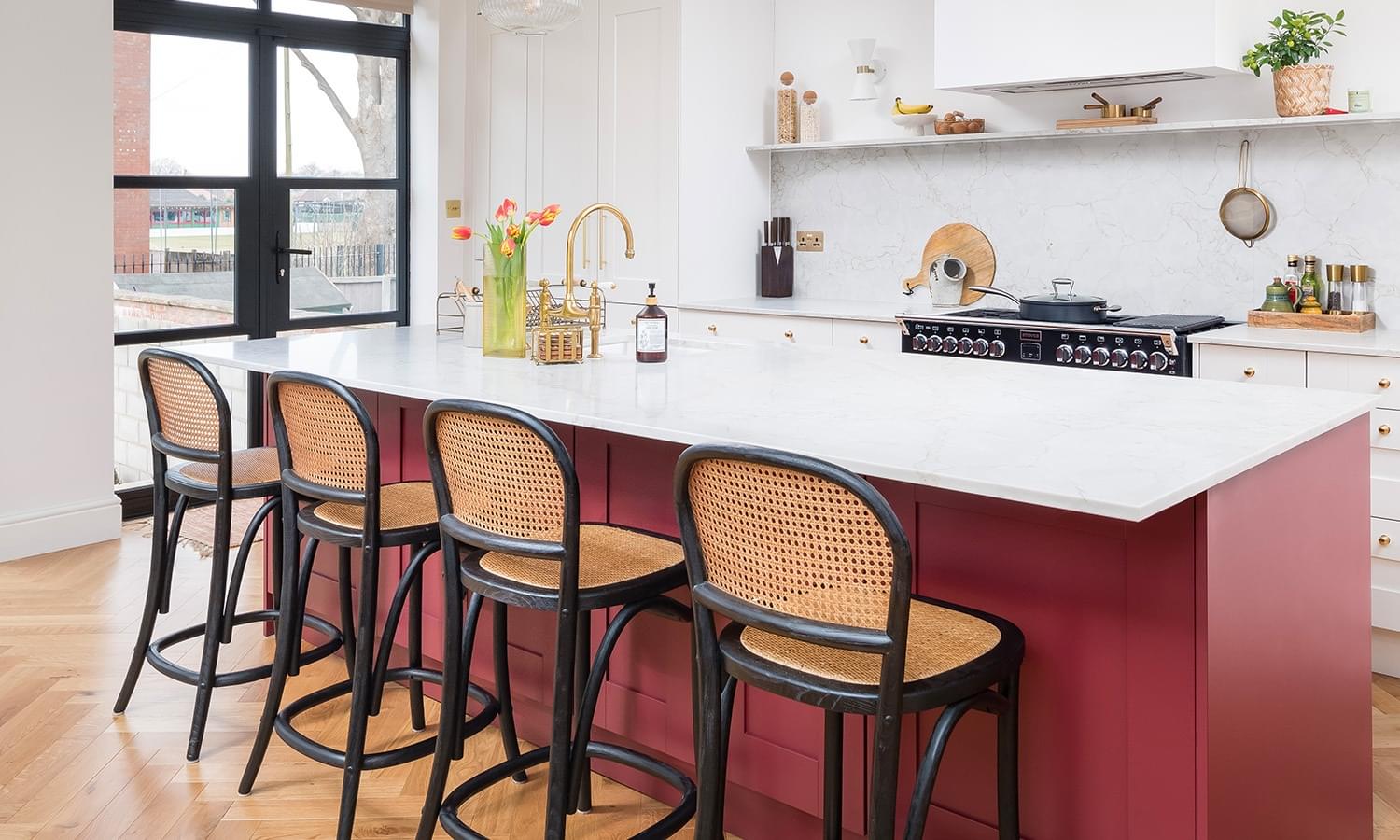 Quartz kitchen island