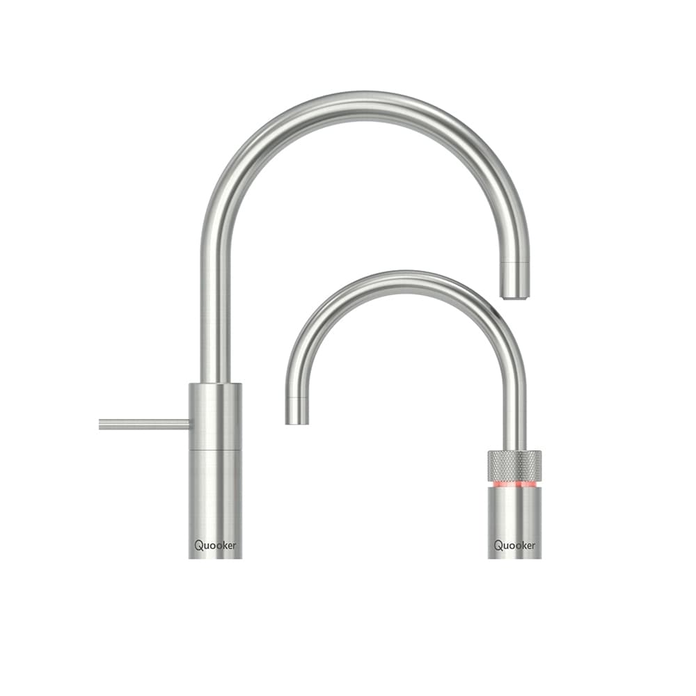 Nordic Round Twin Taps Combi Stainless Steel