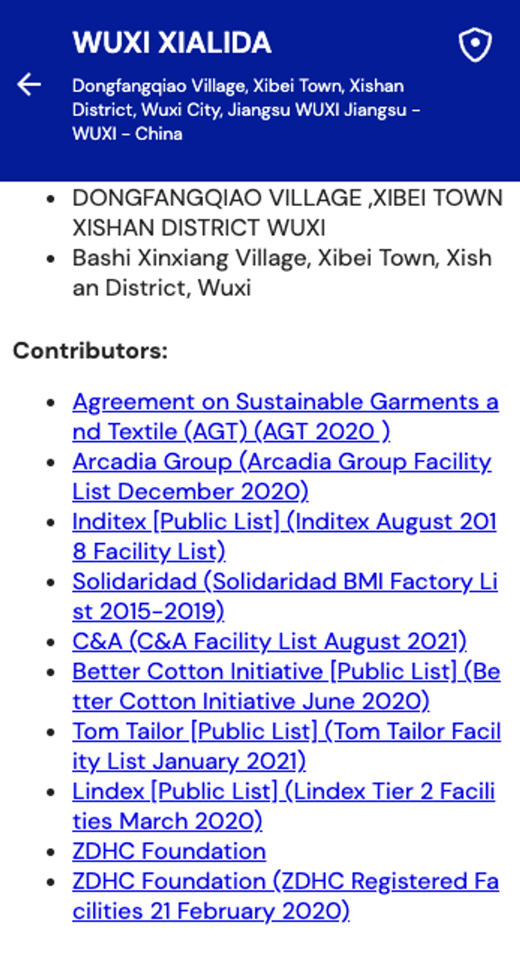 Image shows a screenshot of WUXI XIALIDA's contributors.