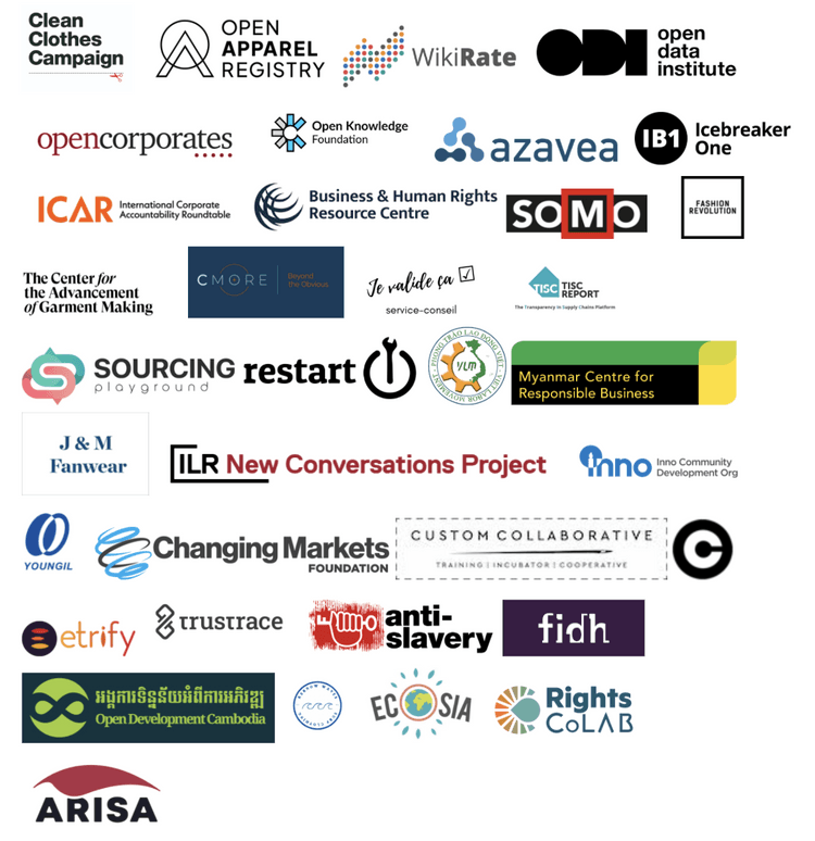Images shows the logo of brands who contributed to the Open Data Principles Open Letter.