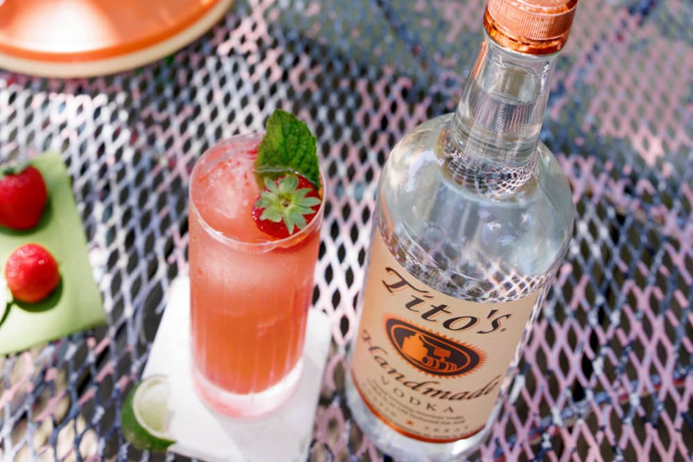 Tito's Vodka strawberry mojito cocktail
