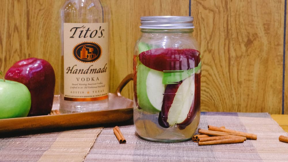 Tito's Vodka infused with apples and cinnamon
