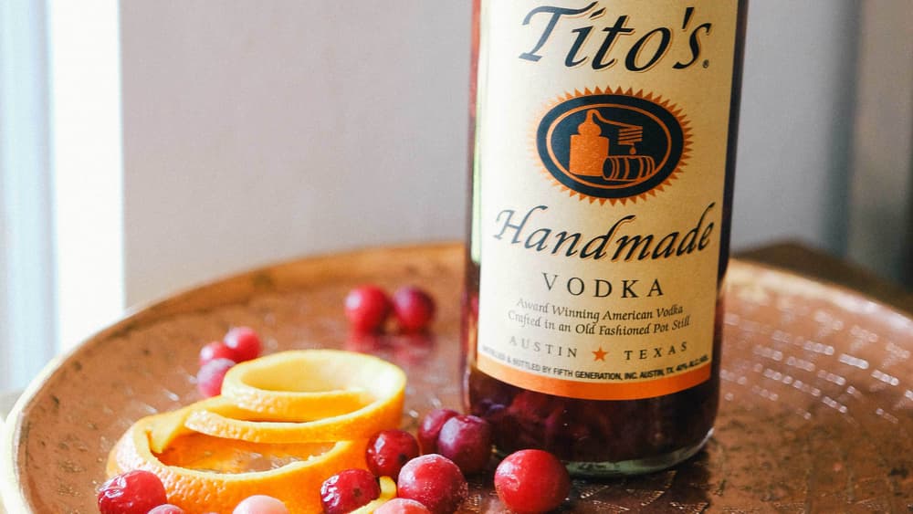 Cranberry and orange infused Tito's Handmade Vodka