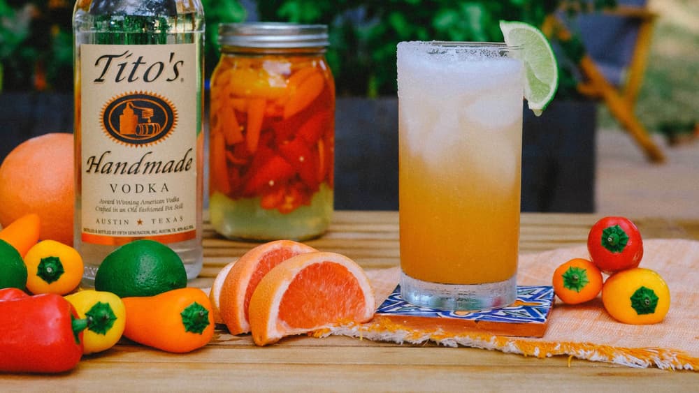 Tito's Sweet Pepper Paloma cocktail