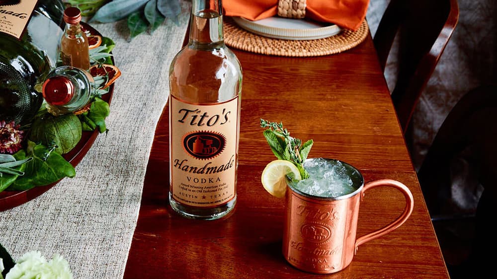Tito's No Thyme to Bake in a Tito's Copper Mug