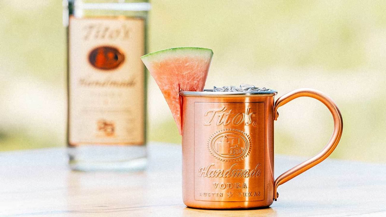 Tito's Watermelon Mule and Tito's 25th Anniversary Bottle