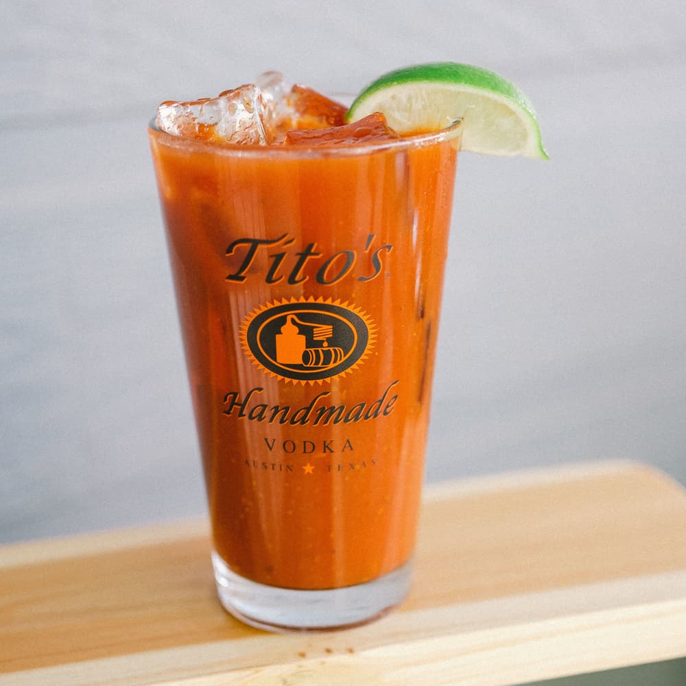Tito's Bloody Mary in a Tito's Pint Glass