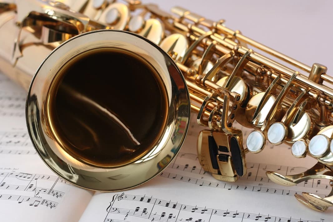 Brass musical instrument and sheet music
