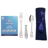 Town Talk Polish Co. dark blue 12-piece silver cutlery roll
