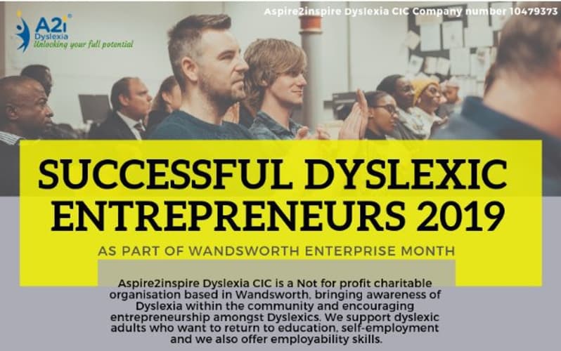 Successful Dyslexic Entrepreneurs 2019 graphic