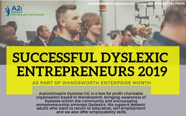 Successful Dyslexic Entrepreneurs 2019 graphic
