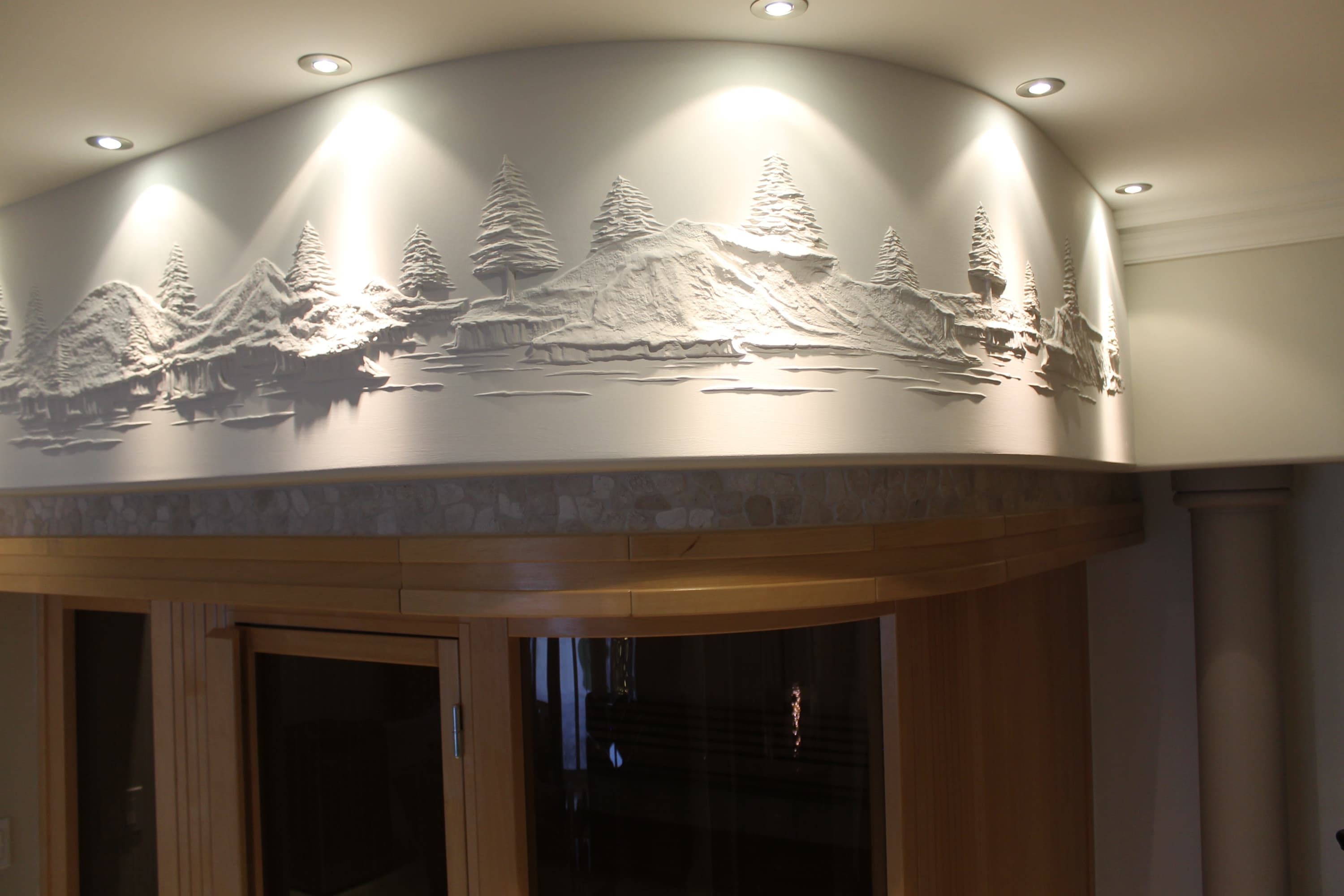 Bernie Mitchell creates custom sculptures out of drywall compound and Trim-Tex products.