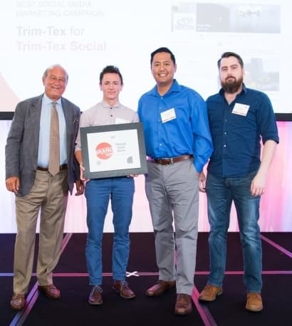 Trim-Tex receives platinum award for best social media marketing campaign.