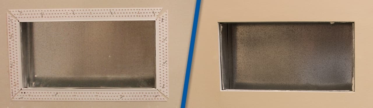 Finishing the rough edge of drywall is a simple and affordable process with Trim-Tex Architectural L Bead. Finishing the rough edge of drywall is a simple and affordable process with Trim-Tex Architectural L Bead.
