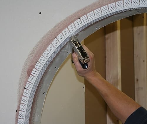 Vinyl archway corner bead is pre-notched to make easy work of finishing arches and curves.