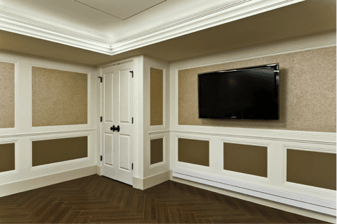 Integrrating wainscoting into a basement space is an easy way to make the area feel luxurious.