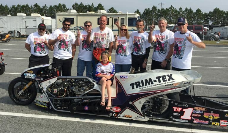 Larry "Spiderman" McBride won his 17th Top Fuel Motorcycle Champtionship with Team Trim-Tex. Larry "Spiderman" McBride won his 17th Top Fuel Motorcycle Champtionship with Team Trim-Tex.
