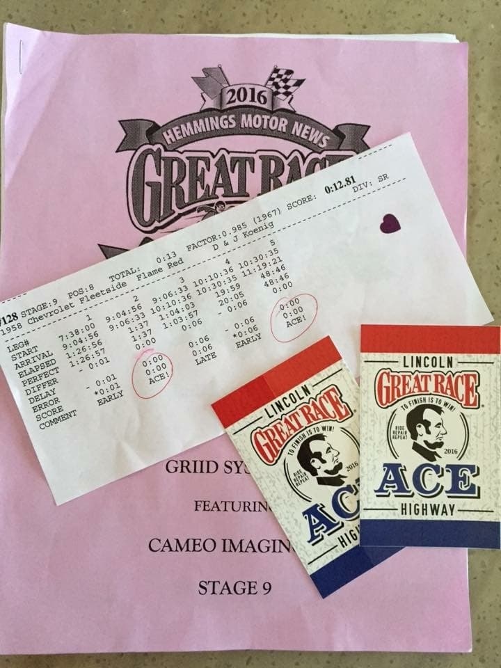 Trim-Tex receives "Aces" in the Great Race.