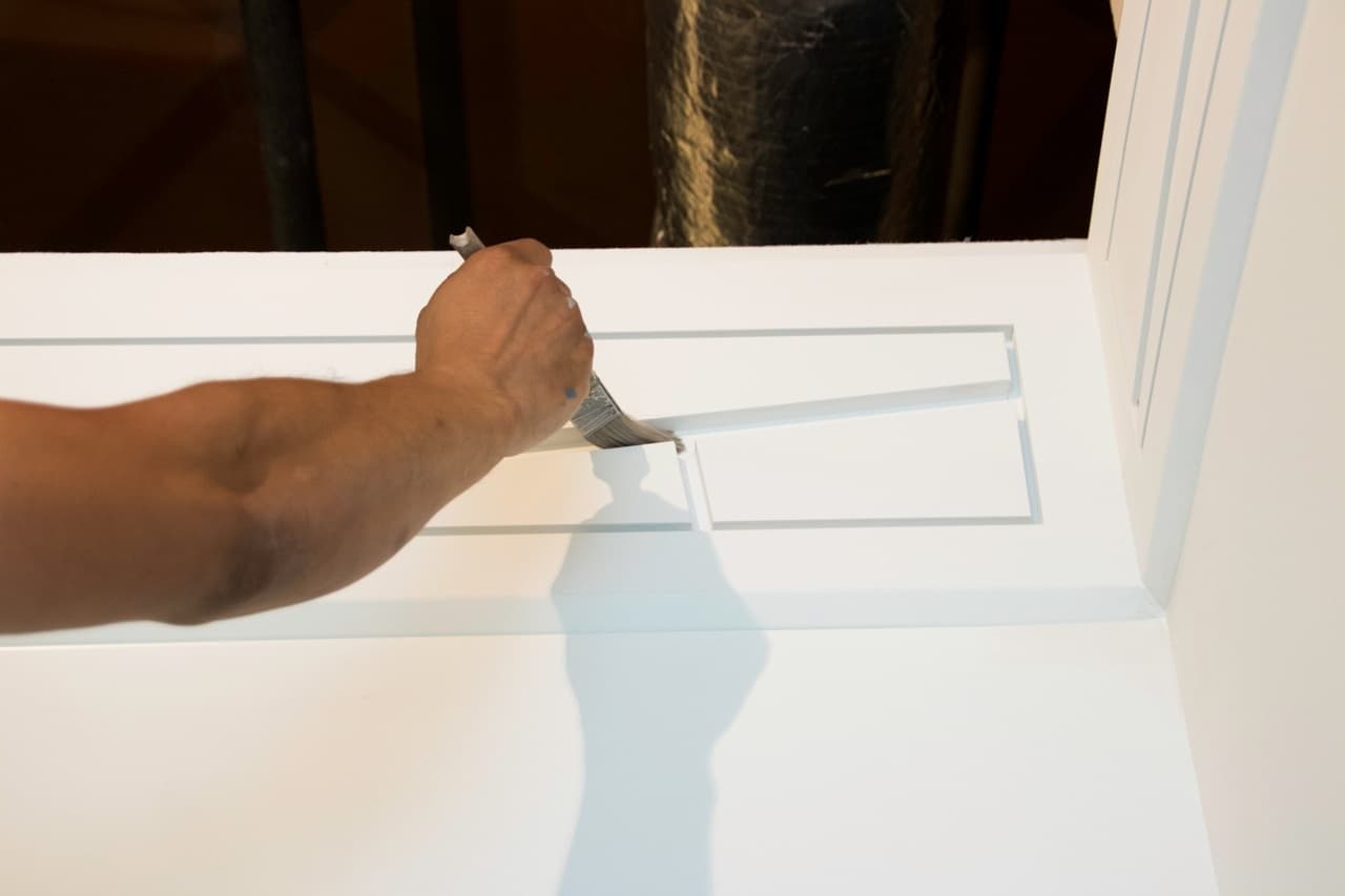 Paint the Reveal Bead with a thing paint brush and then paint the face of the drywall. Paint the Reveal Bead with a thing paint brush and then paint the face of the drywall.