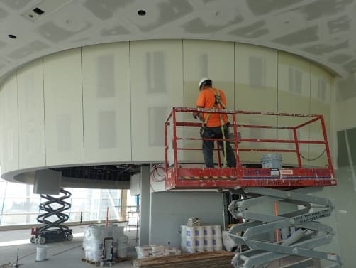 The benefits of vinyl reveals are unmatched for finishing curved walls. The benefits of vinyl reveals are unmatched for finishing curved walls.