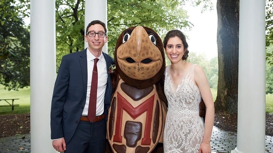 Photo of Terp couple Tacy Lambiase and Brian Moserowitz