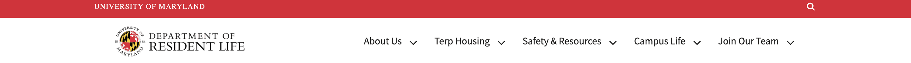 Department of Resident Life Website Header