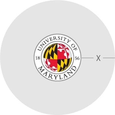 Padding around the official seal should equal the diameter of the flag seal