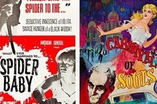 Spider Baby and Carnival of Souls movie posters.